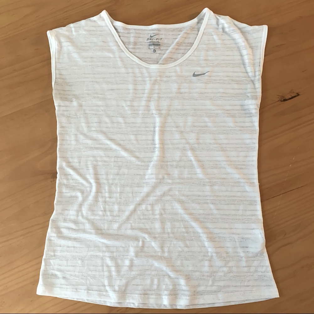 Nike white dri-fit sleeveless top